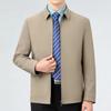 Mulberry Silk Spring and Autumn New Men's Casual Jacket Coat Middle-aged and Elderly Cadres Administrative Business Large Size Dad Tops