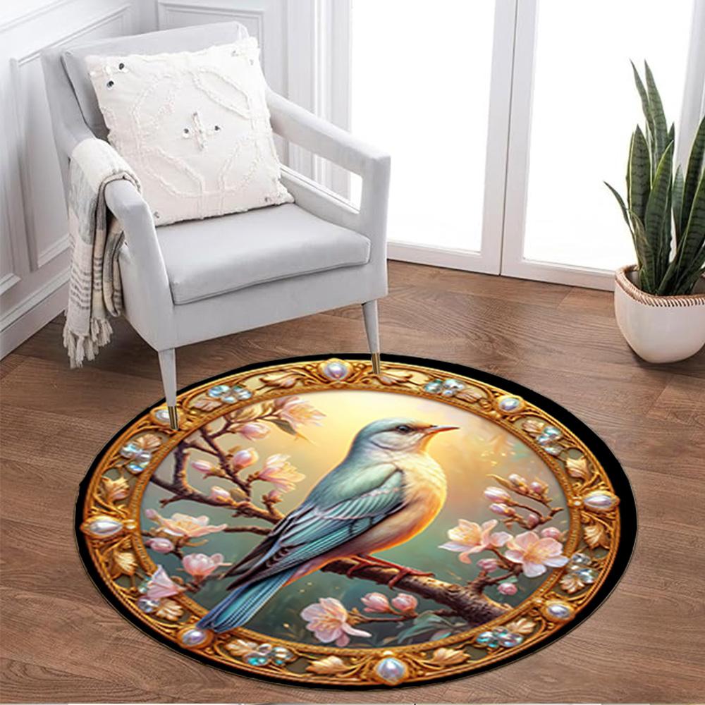 1pc home carpet design for office decor gift living room bedroom non slip colorful hummingbird flowers rug