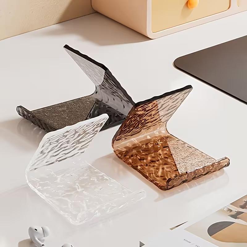 Adjustable Acrylic Phone Holder Glacial Pattern Tablet Stand Minimalist Desk Lazy Bracket for Kitchen Office Bed
