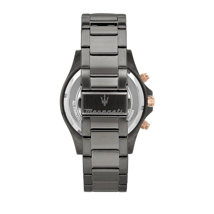 Maserati Quartz Watch Men's 44mm Blue Dial Dark Gray Stainless Steel Chronograph Luminous 100m Waterproof Japanese Movement R8873640001