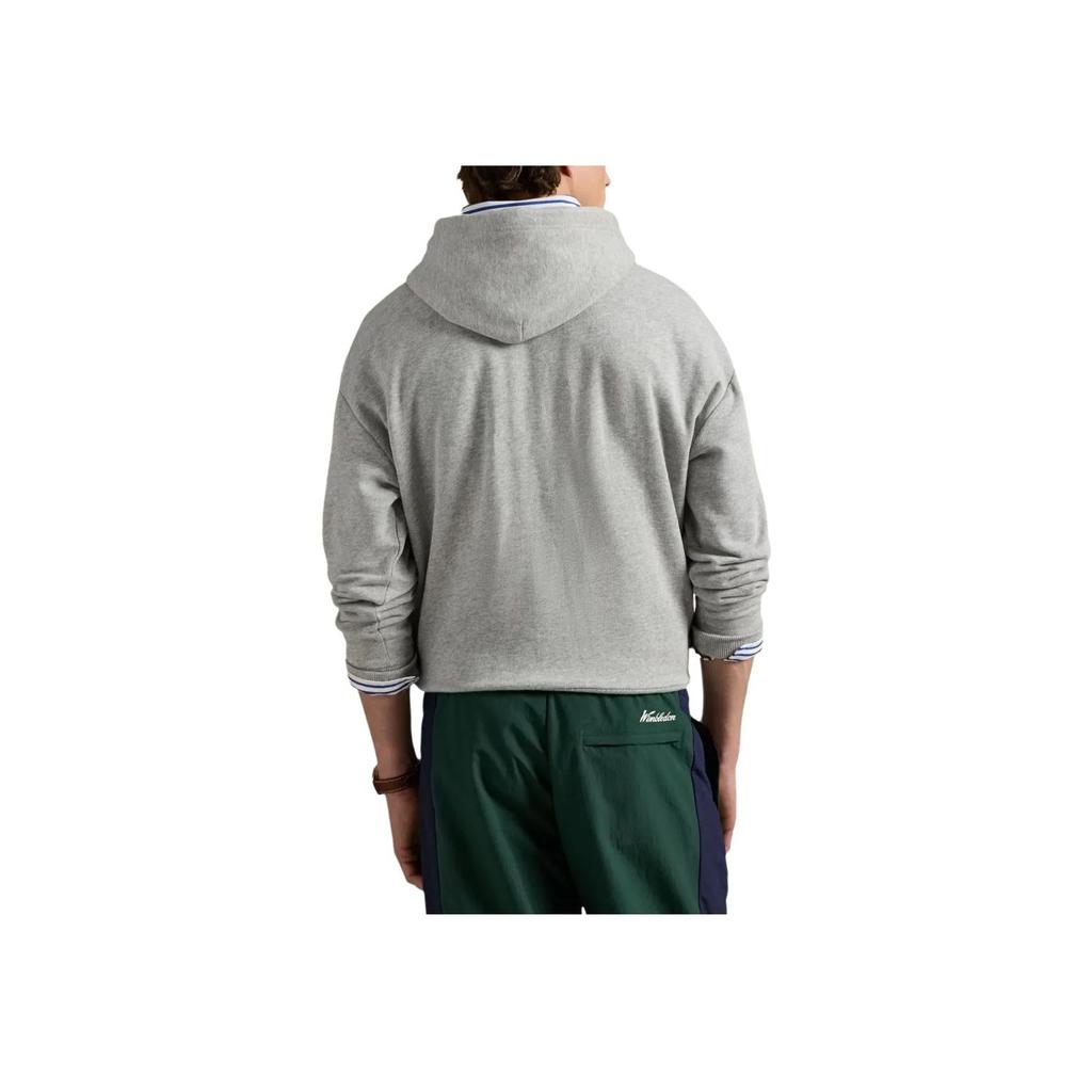 Polo Ralph Lauren X Wimbledon Solid Color Embroidered Hoodie Unisex Hoodies Gray 710970499-001
