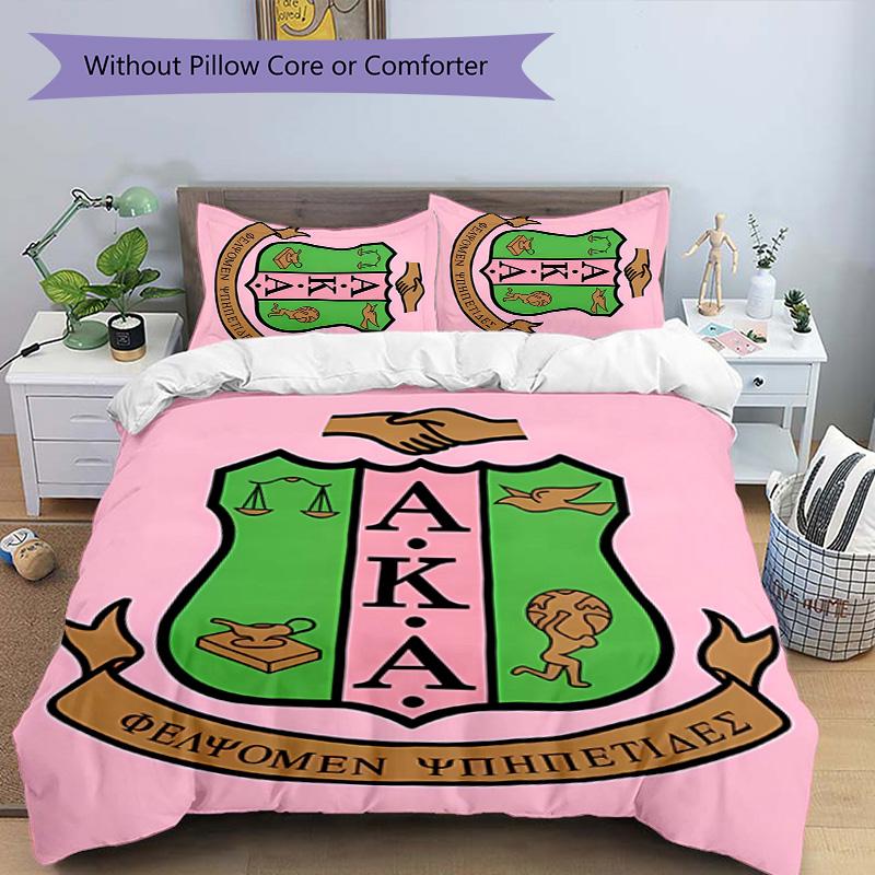 3pcs AKA Logo Pattern Bedding Set Duvet Cover Set Includes Duvet Cover &pillowcases, Perfect All Season Bedroom Decoration & Gift