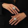Chic 2PCS Braided Metal Rings With Geometric Cutouts Adjustable Open Ring Perfect For Mix And Coordinate Outfits