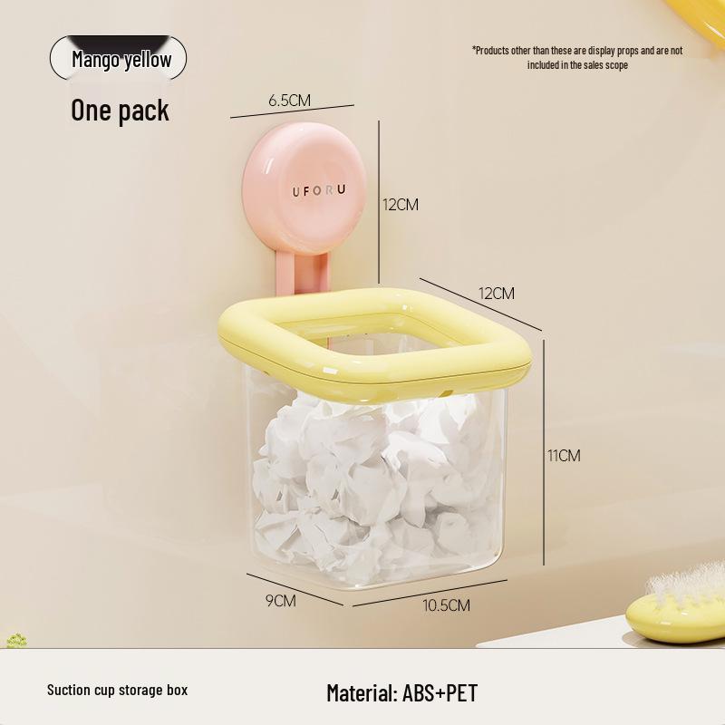 

Dopamine Suction Cup Wall-Mounted Breathable Face Towel Storage & Draining Box for Washbasin