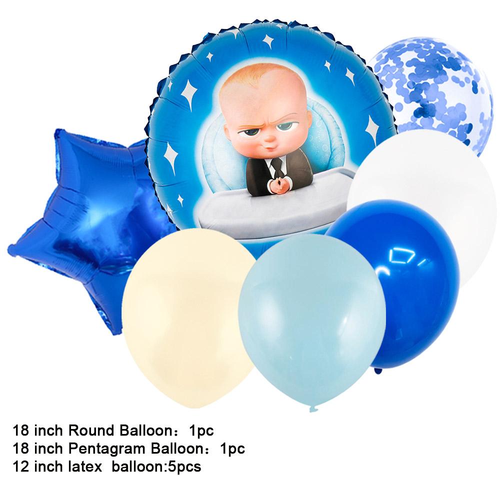 Baby B-BOSSED Birthday Theme Birthday Party Decoration Backdrop Family Cup Plate Napkin Balloons Baby Shower Supplies Kid Gift