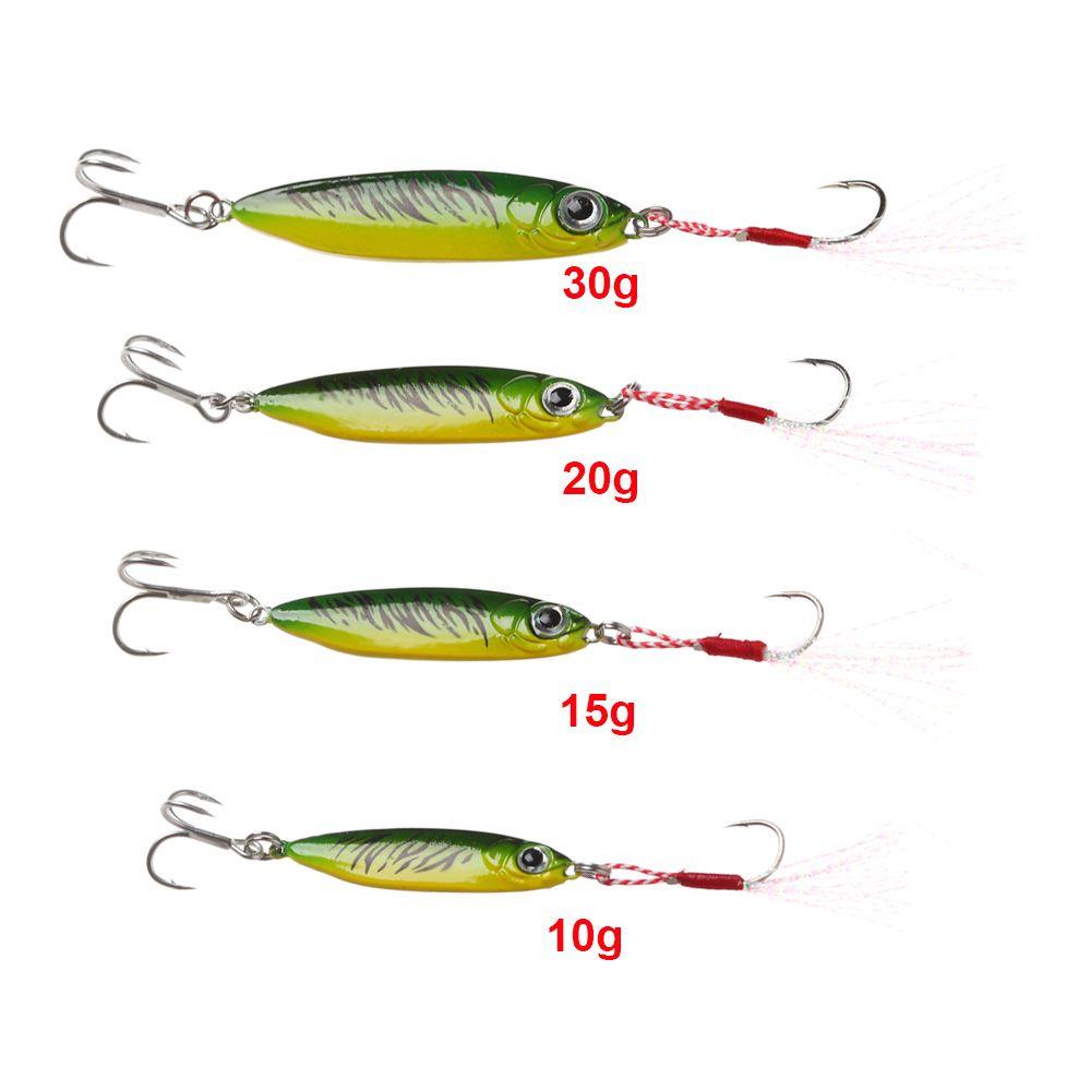 Minnow 10/15/20/30g Colorful Lead Casting Jig Bait Feather Metal Fishing Lures Spinning Baits