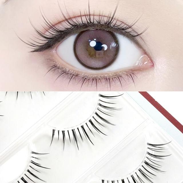 Mogugu - Set of 3: Natural Wispy False Eyelashes FK26 - Black - One Size
