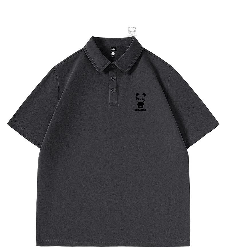 Hello Hipanda Panda Casual Simple UV Resistant Solid Color Lapel Short-Sleeved Polo