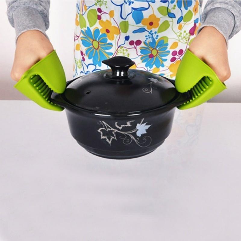 High Quality  Kitchen Baking Silica Gel Heat Insulation Clip Anti Scalding Non Slip Gloves Household Bowl Oven Microwave Oven