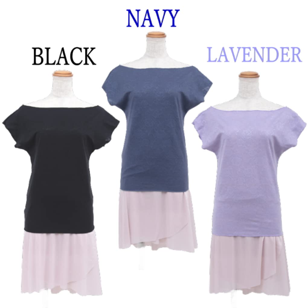 Baleto specializuota parduotuvė Mignon trumpomis rankovėmis viršutinė dalis baletui ir sportiniams šokiams Pagaminta iš tampraus audinio Prancūziškas dydis Levandų spalvos Šokis, Japonija, 2 krypčių audinys, nėriniuotas