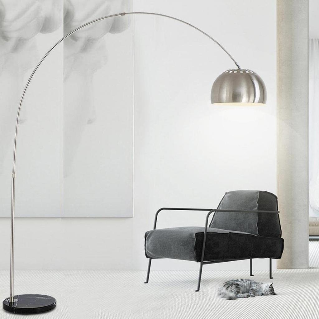 SPobeap Arched Floor Lamp, Stylish Nordic Design with Foot Switch, Remote Control, LED Bulb, Dimmable, Color-Changing, and Extendable, Perfect for