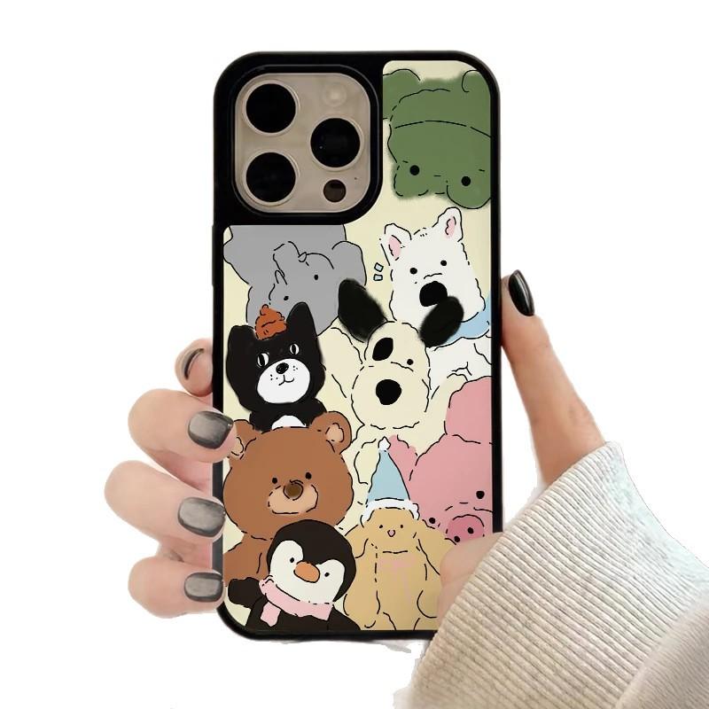 Cute Animal Party Applicable iPhone17Pro Mobile Phone Case 15/16 Frosted PC13 Women's 14 New 12 Hard Case