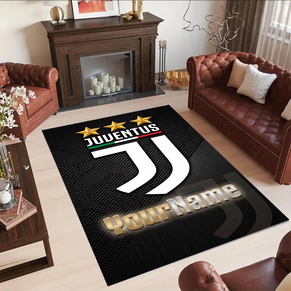Juventus Customized Name Floor Rug Office Rug Design for Balcony Living Rooms Kitchen Entryway Antislip Carpet Anime Office Decor
