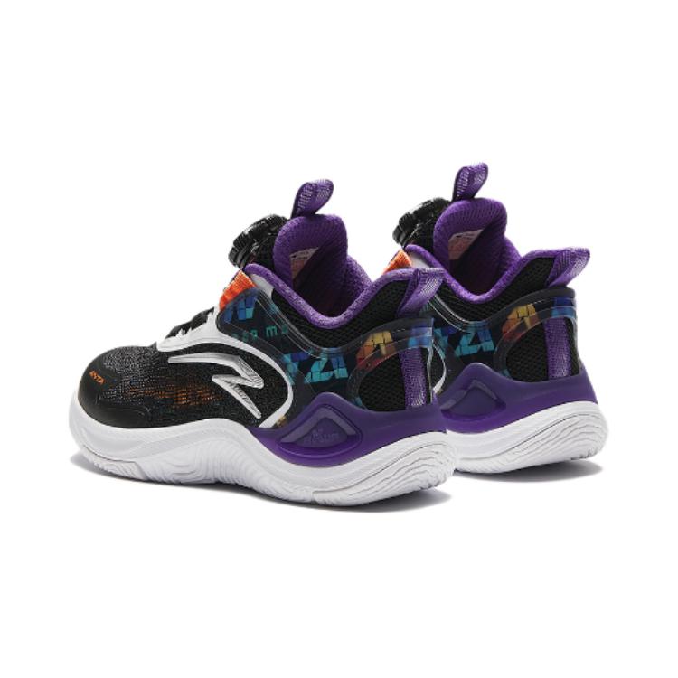 Anta Kids Irregular 3.0 Comfortable Versatile Non-Slip Wear-Resistant Low-Top Basketball Shoes Kids basketball shoes Black Purple 312429953-1