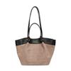 Tote Bag Women Velvet Leopard Print Large Capacity Office Daily Use