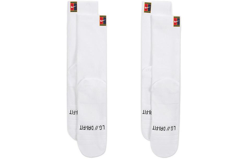Nike Court Multiplier Cushioned Tennis Crew Socks 2 Pairs SK0118-100