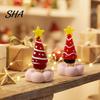 Elegant Holiday Ornament Collectibles Handmade Glass Christmas Tree with Star Top And Colorful Bead Details, Table Centerpieces Desktop Rotating