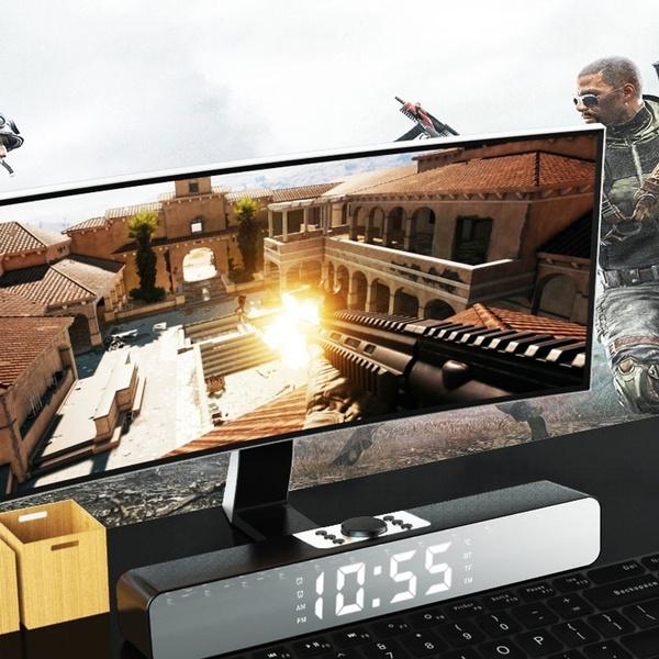 TV Auxiliar Soundbar USB Com Fio e Sem Fio Bluetooth Home Theater Transmissão FM Surround Sound Bar Gunfight Game Audio