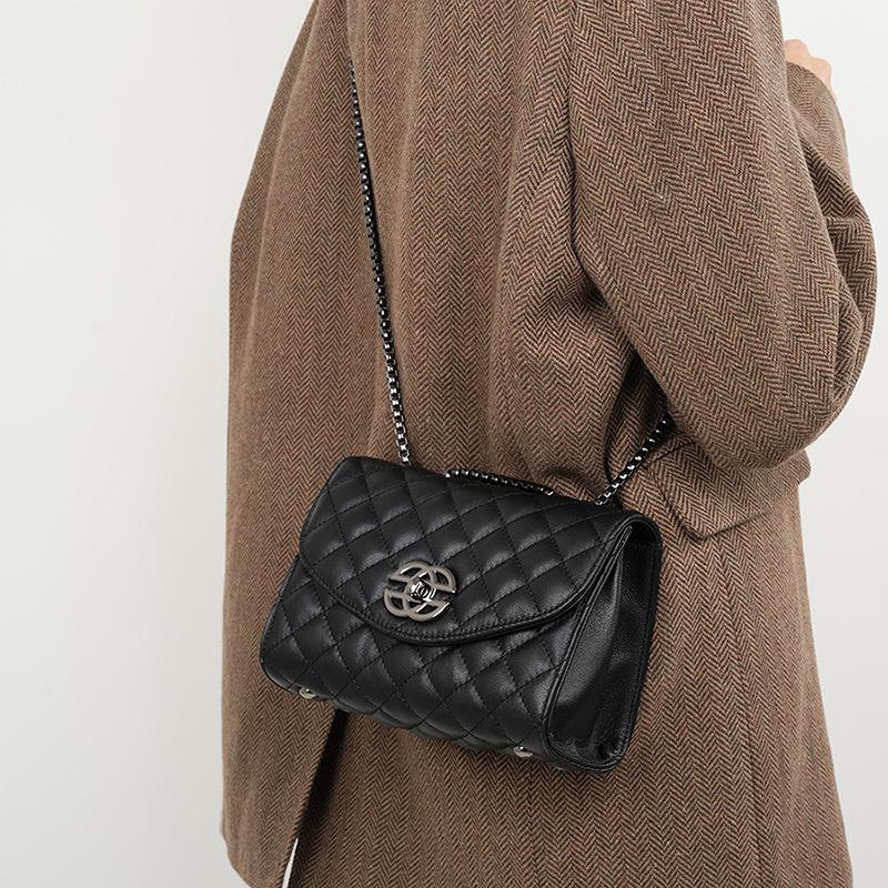 New Bag Women's Bag Chain Bag Crossbody High End Light Luxury Spring and Summer Genuine Leather