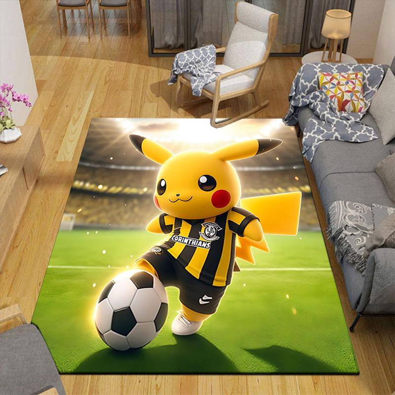 1pc Pikachu Soccer Star Rug, Office Carpet Indoor Outdoor Entrance Doormat, Non-Slip Soft And Comfortable, Living Room. Q714091