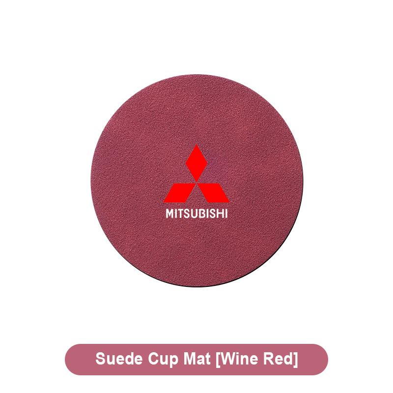 

Suede Car Non-slip Water Cup Coaster Insulation Pad Decorative Water Emblems For Mitsubishi ASX Lancer 10 Pajero Outlander L200 (Red,1PCS) красный