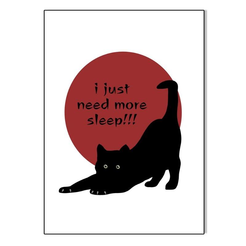 Funny Black Cat Poster Print Canvas Painting Minimalist Nordic Animal Wall Art Picture For Living Room Home Decoration Unframed