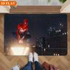 Bath Mat 1pc, Spiderman Guards City, MARVEL Flannel Rectangular Mat, Bathroom Non-Slip Entrance Mat, Fun Door Decoration Mat,