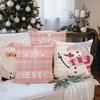 Festive Pink Christmas Pillowcases: Santa, Snowman, Merry Christmas & Christmas Eve Designs home room decoration