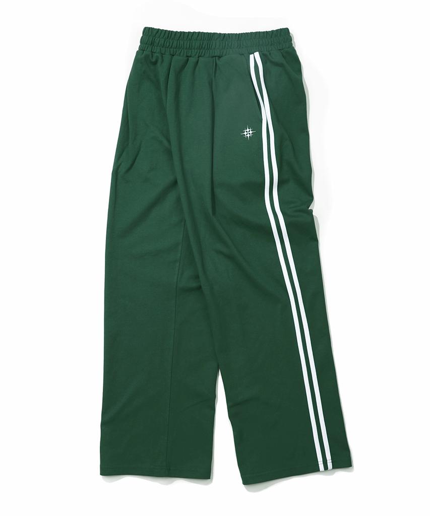 GAKKAI UNIONS One-Pleat Two-Line Wide Sweatpants Dark Green