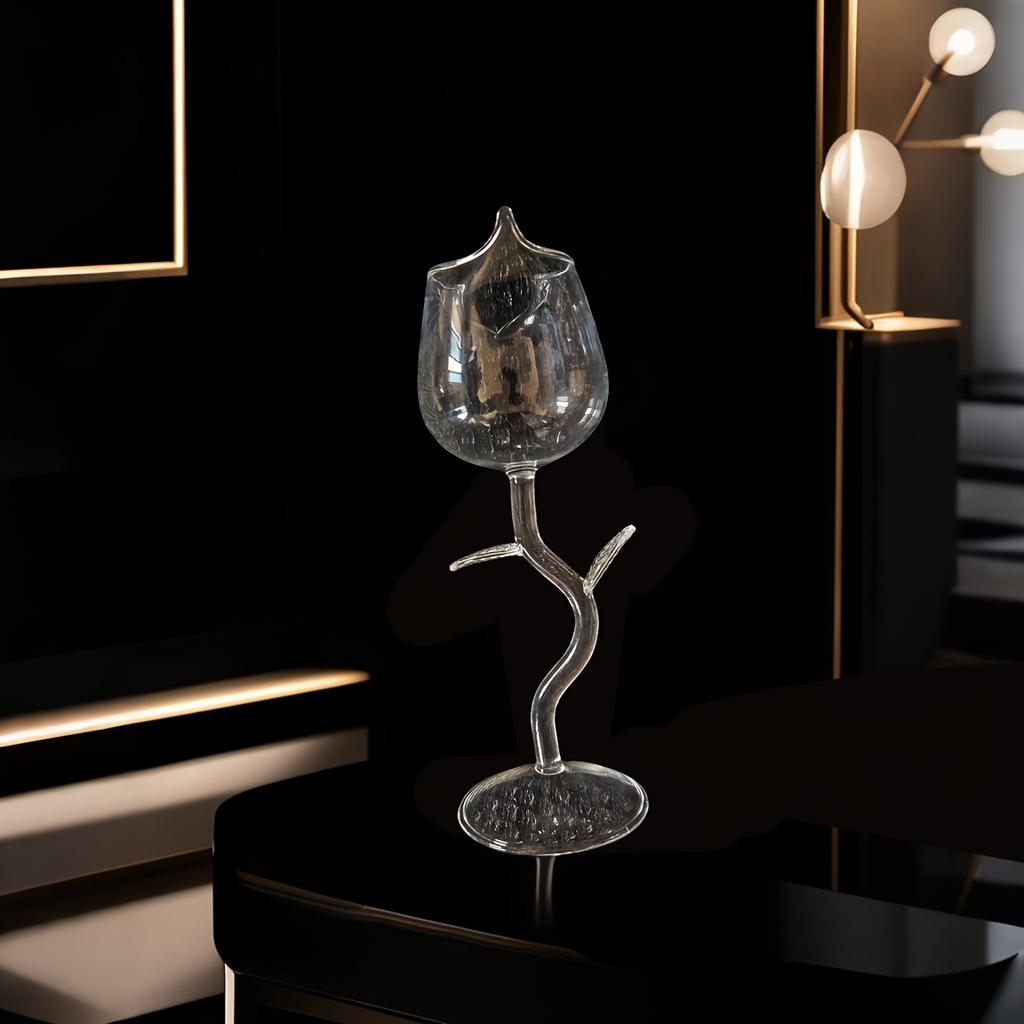 Romantische Rosenförmige Glas-Weingläser Trinkgeschirr Haus Küche Bar Party Cocktailgläser Dekorative Getränkebecher Geschirr Geschenk