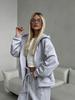 Women's new zipper hooded sports cardigan lace-up trousers two-piece casual suit