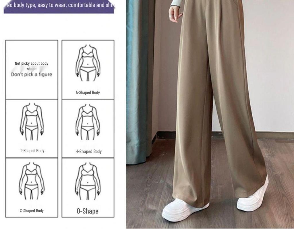 Ice Silk Women's Wide-Leg and Narrow Straight-Leg Pants - New Spring/Autumn Collection