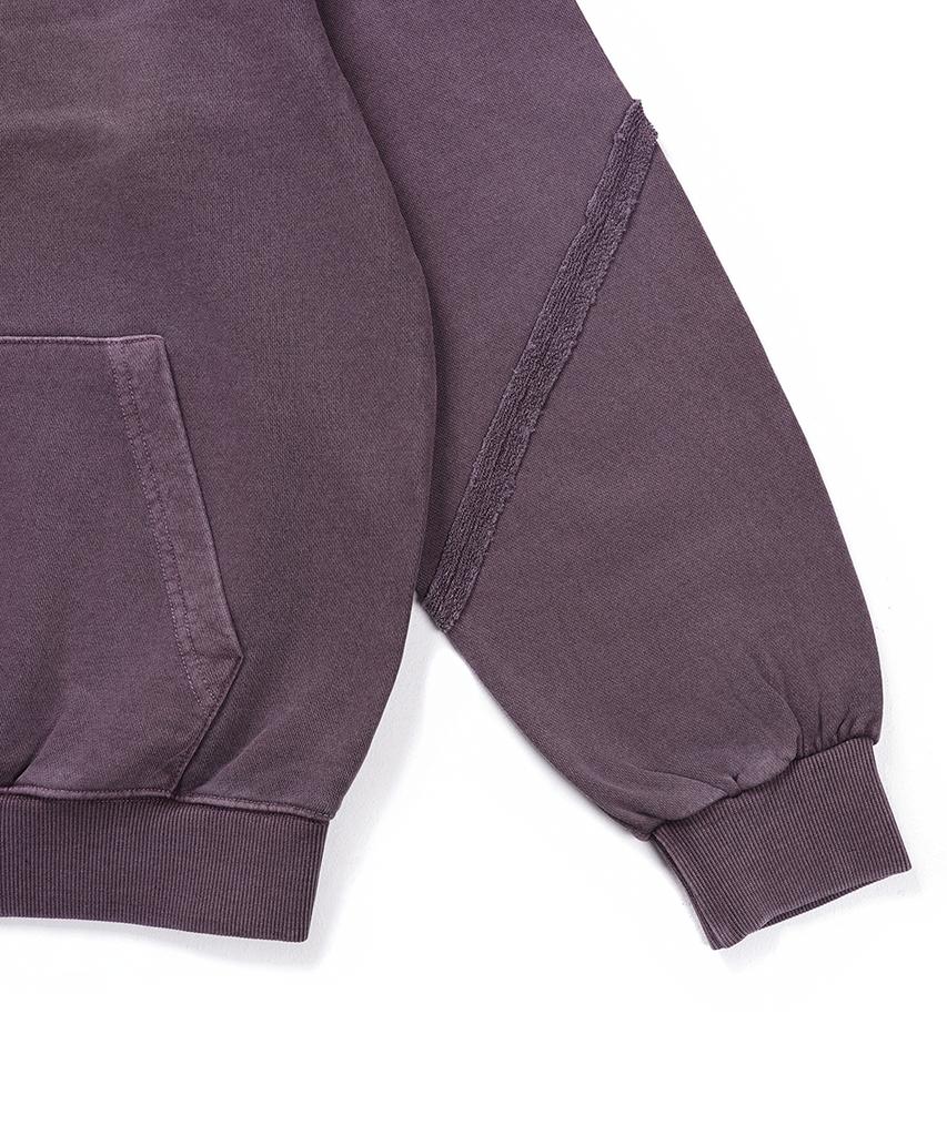 Out-Cut Raglan Pigment Hoodie Ash Purple