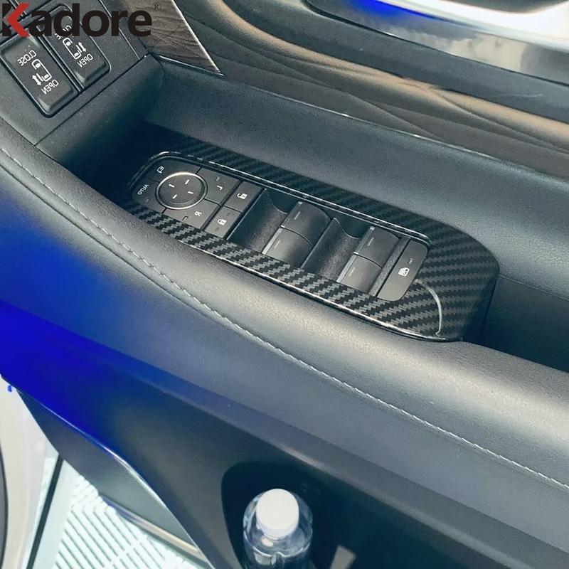 For Toyota Alphard Vellfire 2024 2025 2026 Black Car Inner Door Window Lift Switch Button Panel Cover Trim Interior Accessories