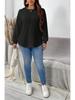 Plus Size Women's Seasonal Fashion Plaid Pullover Sweatshirt