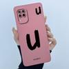 For Huawei Nova 7i Case Cover Lucky Initial Letter Liquid Soft Silicone Phone Bumper for Huawei P40 Lite Nova7i JNY-LX2 Casing