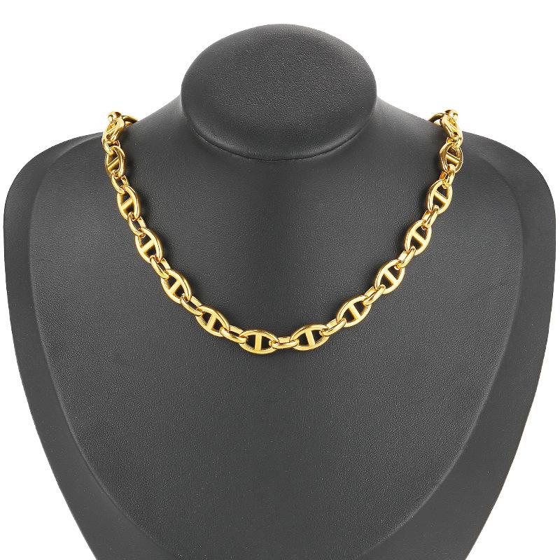 8mm Edelstahl Rechteckige Gliederkette/Halskette - Dicke Schweinenase Kette, Süßes & Cooles Stil-Accessoire.