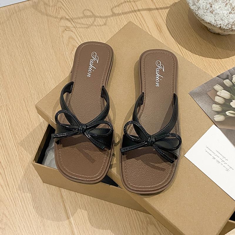 Summer bow slippers ins new casual cool slippers outdoor casual non-slip beach shoes