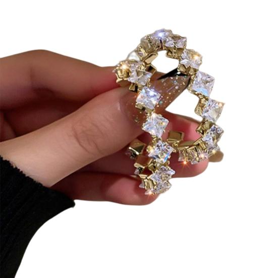 1 Paar Damen Creolen Glänzender Strass Rund Luxus Damen Ohrringe zum Geschenk