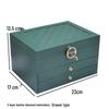 Three-Layer Leather Jewelry Box with Lock for Rings, Bracelets, and Earrings