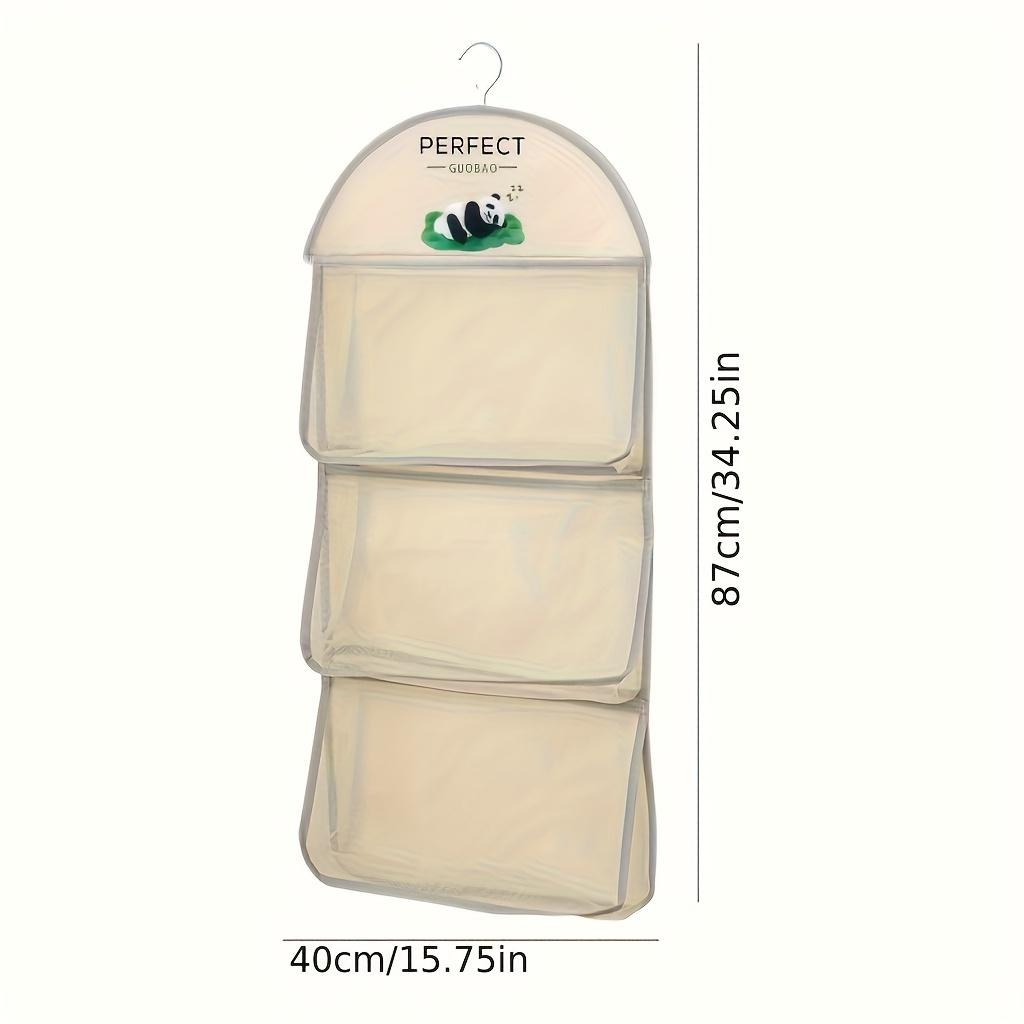 1PC Hanging Mesh Clothing Storage Bag, Household Wall-mounted Storage Bag, Transparent Pocket Design, for Organizing and Storing Clothes.