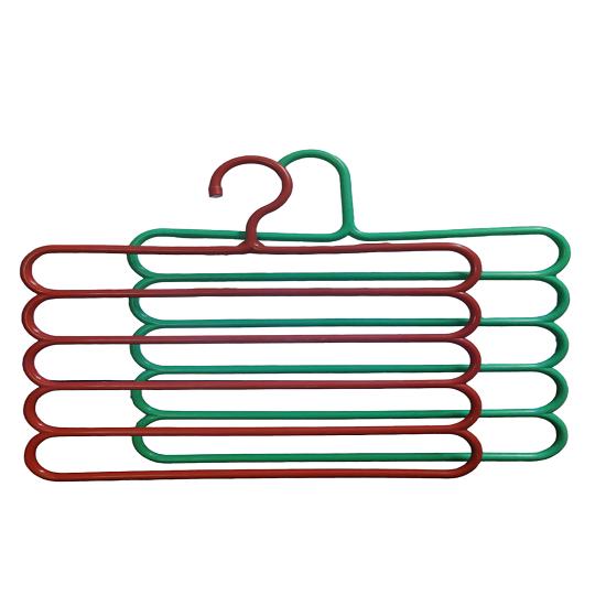 

@ Multipurpose 5 Layer Plastic Hanger For Clothes Red And Green Color r642 Zr-1582-60%Off