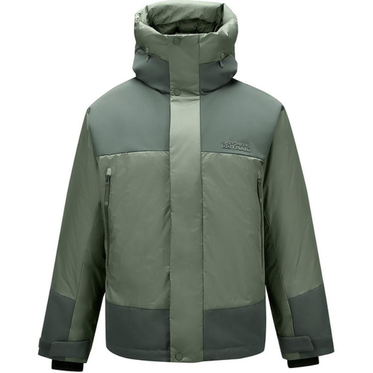 Skechers Outdoor Series Hooded Fashion Comfortable Long Sleeve Jacket Down Coat Men jackets Castor-Gray L424M001-04DU S