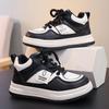 Children's Leather Casual Warm Cotton Sports Shoes - Autumn/Winter Versatile Campus Style.