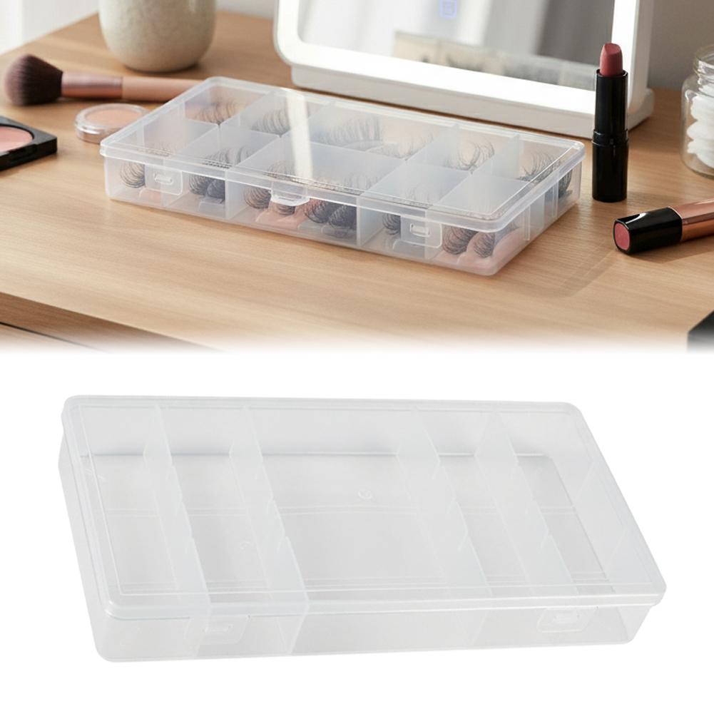 1PCS Transparent with Cover Rectangle Vertical Eyelash  Storage Box Holder Makeup Organizer