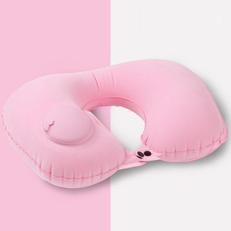 Inflatable Travel Neck Pillow for Airplane Train Car Washable Pillowcase U Shaped Office Napping Pillow,Home Head Neck and Lumbar Support