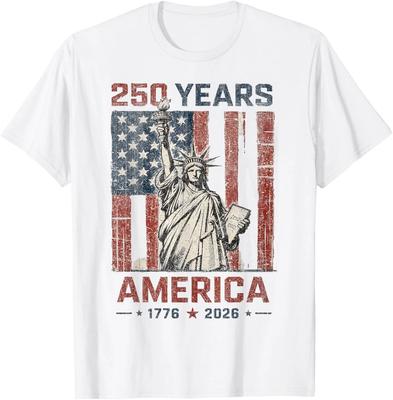 USA 250 Years 1776 2026 Patriotic Statue of Liberty T-Shirt