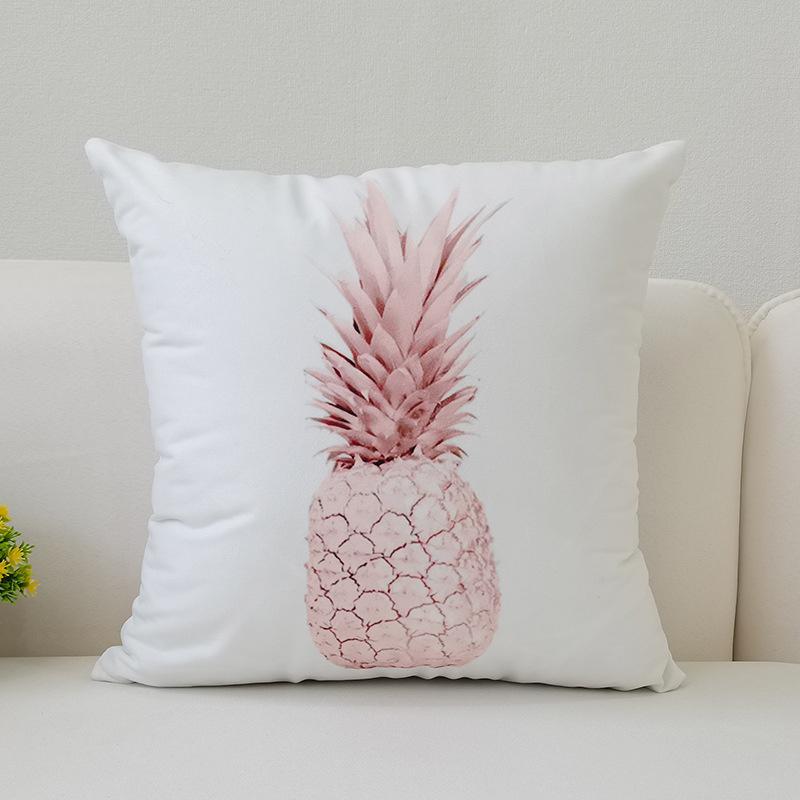 45x45cm Warm Pink Geometric Cushion Cover Pineapple Letter Simple Pillow Cover Ins Printing Poster Sofa Office Home Decoration