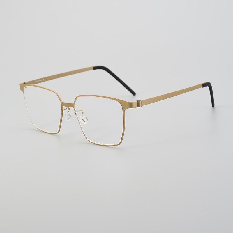 

Linde Baichuan 9637 Сверхлегкая безвинтовая оправа из чистого титана большого размера для мужчин и женщин - Подходит для миопии.