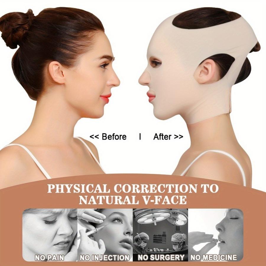 Full Face Lift Schlafgürtel, Wangen-Kinn-Straffungsgürtel, Gesichtsmaskenverband, dünner Gesichtsmassage-Shaper, wiederverwendbar und atmungsaktiv